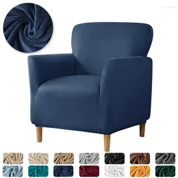 Chair Covers Solid Colour Velvet Armchair Elastic Home Club Slipcovers For Living Room Single Sofa Cover Bar Counter El