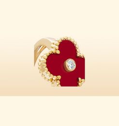 lucky clover ring fourleaf cleef love gold rings for women mens luxury wedding rings3201628