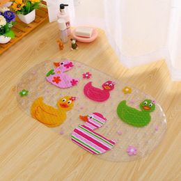 Bath Mats 38cm 69cm Cute Cartoon Anti-Slip PVC With Sucker Bathroom Carpet Shower Mat Soft Massage Pad Multi-Color