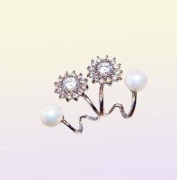 big brand style ins fashion designer earrings super glittering diamond zircon crystal pearl stud earrings woman5820811