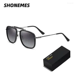 Sunglasses SHONEMES Polarised Stylish Double Bridge Sun Glasses TR90 Frame Outdoor UV400 Driving Eyewear For Men Women