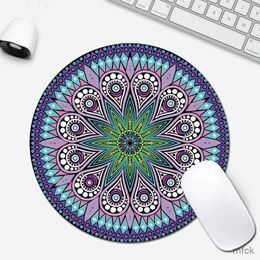 Mouse Pads Wrist Rests Bohemia Round Mouse Pad Computer Gaming Anti-Slip Rubber Desk Pad Small Coaster Coffee Mats Office Table Accessories