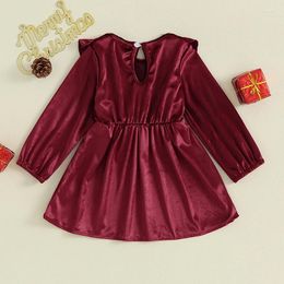 Girl Dresses Toddler Baby Velvet Dress Ruffle Long Sleeve Princess Christmas Vintage Fall Winter Clothes