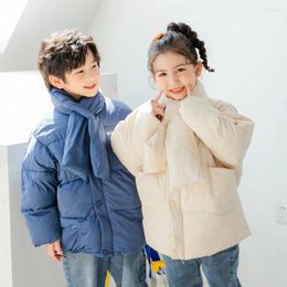 Down Coat Children's Clothing Boys And Girls Cotton Batwing Shirt Scarf Korean Style Loose Shaped Thick Fall Winter Wholesa