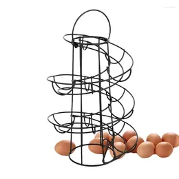 Kitchen Storage Spiral Egg Holder Art Display Metal Skelter Countertop Organiser Roller Rack Shelf Supplies