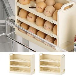 Storage Bottles Egg Holder Dispenser For Refrigerator Basket Container Organiser Rolldown Kitchen Large Capacity Space Saving