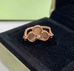2024 Luxury quality charm punk band ring with revolve style red agate and one diamond in 18k rose gold plated have stamp box PS3421B