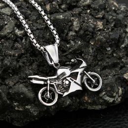 Pendant Necklaces Fashion Vintage Motorcycle For Men Boys Punk Hip Hop Stainless Steel Knight Necklace Unique Jewellery Gifts Wholesale