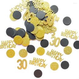 Party Decoration 100Pcs Number 30 40 50 60 Glitter Dots Table Paper Confetti For 30th 40th 50th 60th Happy Birthday Anniversary