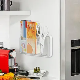 Kitchen Storage Fridge Organiser Refrigerator Magnetic Spice Rack Box Plastic Wrap Paper Holder Wall-mounted