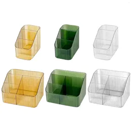 Storage Boxes Luxury Box Desktop Cosmetic Pen Holder Makeup Bucket Transparent Trapezoidal Shelf Jewellery