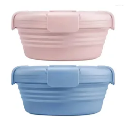 Dinnerware Collapsible Lunch Box Portable Grade Silicone Camping Bowl Foldable Containers Reusable Bowls For Home