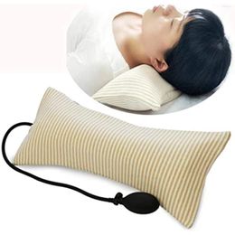 Pillow Inflatable S Height Adjustable Neck Cervical Head Support Soft Portable With Pump For Car Home Office