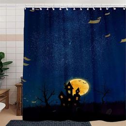 Shower Curtains Metal Grommet Curtain Spooky Halloween Set Waterproof Fabric Decoration For A Hauntingly Fun Bathroom