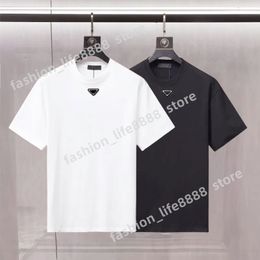 T-shirt de camiseta masculina e feminina Bordado de verão frustrado de manga curta e respirável e confortável camiseta de camiseta curta Camiseta curta