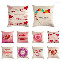 Pillow Letter Valentine's Day Heart Love Decorative Cover Linen Square Sofa Car Bed Decor Throw Pillows ZY761