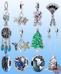925 Sterling Silver Dangle Charm Ballet shoes and fish Beads Bead Fit Charms Bracelet DIY Jewelry Accessories5473012