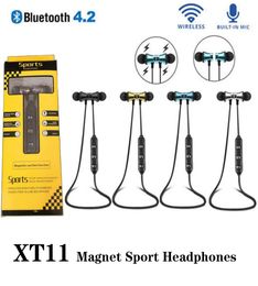XT11 Wireless Bluetooth Headphones Magnetic Running Sport Earphones Headset BT 42 Mic MP3 Earbud with detail box8562998