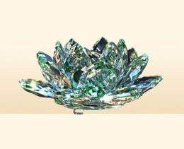 80mm Quartz Crystal Lotus Flower Crafts Glass Paperweight Fengshui Ornaments Figurines Home Wedding Party Decor Gifts Souvenir New1409141