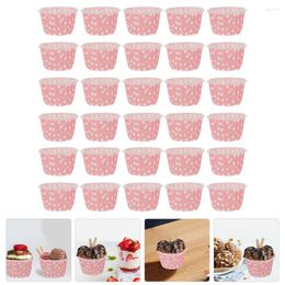 Disposable Cups Straws 100 Pcs Clear Ice Cream Dessert Server Bowl Party Paper Coating Pudding Packaging