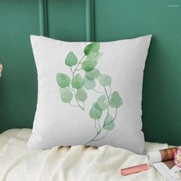 Pillow High-quality Fabric Cover Easy Maintenance Stylish Plant Leaf Print Pillowcase Set For Chair Sofa Decor