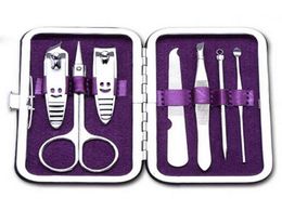 Whole7pcs Nail Tools New Arrival Manicure Set Nail Care Clippers Scissors Travel Grooming Kits Case7652076