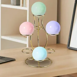 Decorative Plates Alloy Ball Stand Display With Faux Crystal Balls Metal Rack For Home Office Decor Fortune Holder Organizer