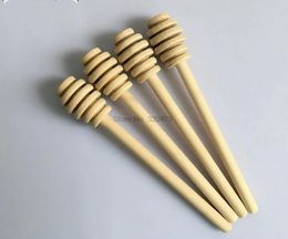 Coffee Scoops By Dhl 500pcs Portable Wooden Honey Spoon Stick For Jar Long Handle Mixing