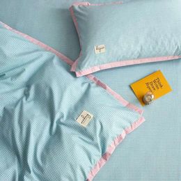 Bedding Sets Solid Color Modern Style Floral Set Nordic Luxury Bed Linen With Wide Brim Duvet Cover Pillowcase King Size