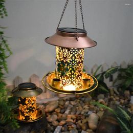 Other Bird Supplies Solar Feeder LED Lamp Hanging Wild IP55 Waterproof Metal Energy Feeders Outside/Garden Decoration