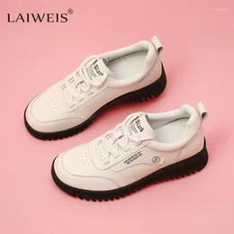 Casual Shoes Luxury For Women Sneakers Comfortable And Soft 2024 Autumn Winter Genuine Leather Sole White