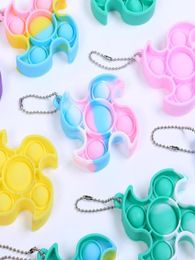 Factory Outlet Halloween Silicone Sensory Toys Cute Macaron Bubble Keychain Toys Free DHL2442048