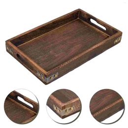 Plates Distressed Solid Wood Pallet Snack Storage Plate Refreshment Container Retro Home Decor Bread Pan Holder Bamboo Bathtub Tray