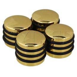 Cables 4pcs Chromeplating Guitar Bass Dome Control Knobs for 6mm Shaft Golden