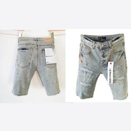 2024 uomini designer viola designer maschile slim fit patch denim cargo jean shorts vintage graffiti strappati di alta qualità pantaloni 40 40