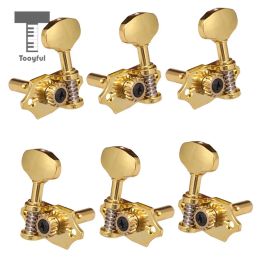 Cables Tooyful 3x Left + 3x Right Gold Acoustic/Classical Guitar Replacement Tuning Pegs Tuning Keys Tuners Gear Ratio: 18:1