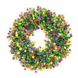 Decorative Flowers Artificial Eucalyptus Wreath Ornament Front Door Window Hanging Exquisite Simulation Flower Garland Christmas Party Home