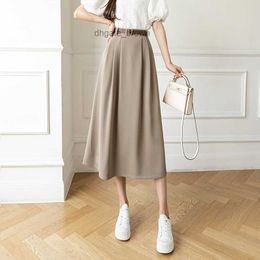 Khaki color half skirt for women in spring and summer niche high waisted slimming suit skirt 2024 new temperament professional formal dress half skirt