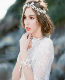 Hair Clips Barrettes Romantic Crystal Flower Bridal Headband Lace Clip Women Wedding Headpiece Engagement Bride Accessories6414807