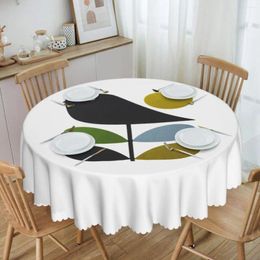 Table Cloth Round Kiely Orla Stem Bird Tablecloth Waterproof Oil-Proof Cover 60 Inch Flowers Geometric