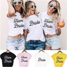 Women's T Shirts Fashion Women Shirt Bridal Bachelorette Party Team Bride Graphic T-shirt Casual Wedding Female Top Tee Camisas Mujer Tumblr