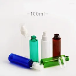 Storage Bottles 100ml Pretty Colours PET Bottle With Plastic Pump.For Lotion/Hand Wash/Shampoo/Moisturizer/Facial Water Container