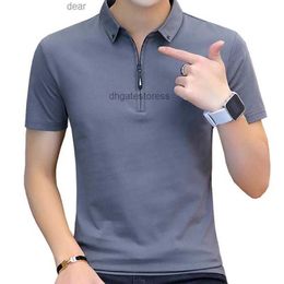 Mens T-Shirts 2022 Mens Tshirts Summer Fashion Cotton T Shirt Men Short Sleeve Turn-down Collar Korean Style
