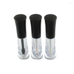 Storage Bottles Empty Tube Lipgloss Clear Mascara Eyeliner Liquid Refillable Cosmetic 2ml 50Pcs With Black Cap Lip Gloss Packaging Tubes