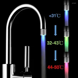 Kitchen Faucets Temperature-Controlled Led Faucet Light Temperature Sensor Intelligent Water Tap Nozzle With Adapter No Need Battery