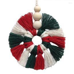 Decorative Flowers Macrame Christmas Wreath Wall Hanging Living Room Xmas Home Apartment Decoration