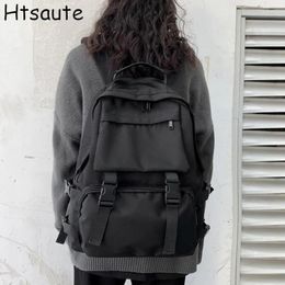 Backpack Casual Solid Colour Backpacks Hiking Travel Student Schoolbag Vintage Women Man Bag Unisex High Street Bolasa