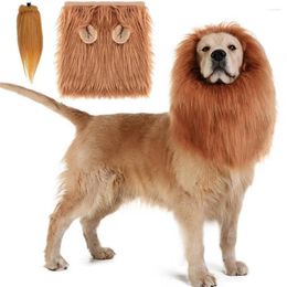 Dog Apparel Clothes Soft Faux Fur Lion Mane Costume With Adjustable Head Circumference For Pet Halloween Prop Birthday Dogs