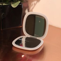 2024 Mini Compact Led Makeup Mirror With Light 5X Magnifying Small Pocket Portable Travel Pink Black Foldable Cosmetic Vanity Mirrors for