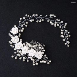 Hair Clips Ornaments Wedding Jewellery Pin Comb Headdress Pography Tool Pearl Crystal Bride Hairband Tiaras Crown Flower